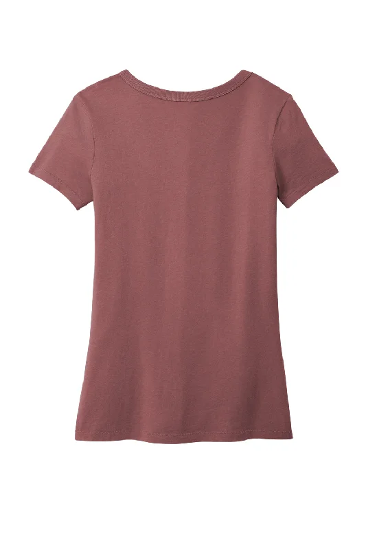 Port & Company Womens Beach Wash Garment Dyed Short Sleeve V-Neck T-Shirt - Nostalgia Rose