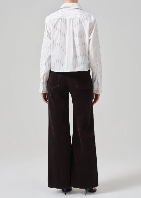 Raven Patch Pocket Wide Leg Corduroy in Clove