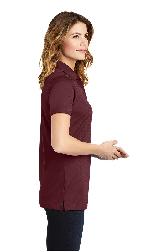 Sport-Tek Womens Active Mesh Moisture Wicking Short Sleeve Polo Shirt - Maroon