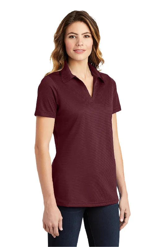 Sport-Tek Womens Active Mesh Moisture Wicking Short Sleeve Polo Shirt - Maroon