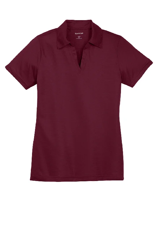 Sport-Tek Womens Active Mesh Moisture Wicking Short Sleeve Polo Shirt - Maroon