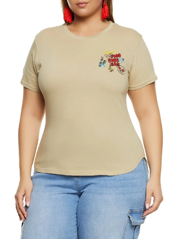 Plus Size Find Your Way Graphic High Low Tee