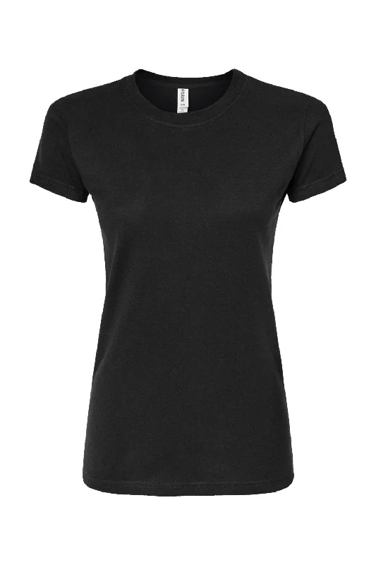 Tultex Womens Fine Jersey Slim Fit Short Sleeve Crewneck T-Shirt - Black - NEW