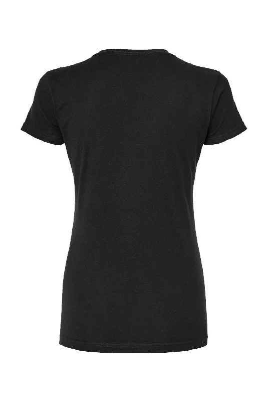 Tultex Womens Fine Jersey Slim Fit Short Sleeve Crewneck T-Shirt - Black - NEW