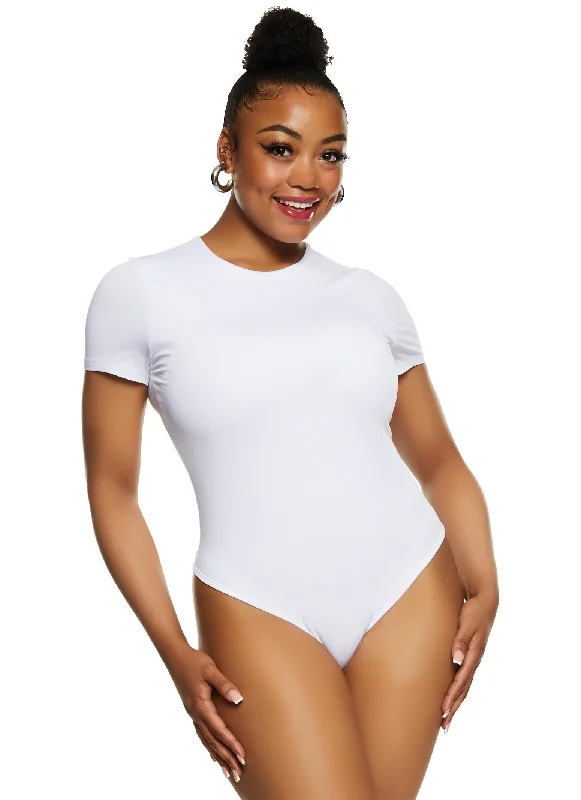 Plus Size Daisy Double Layer Crew Neck Bodysuit