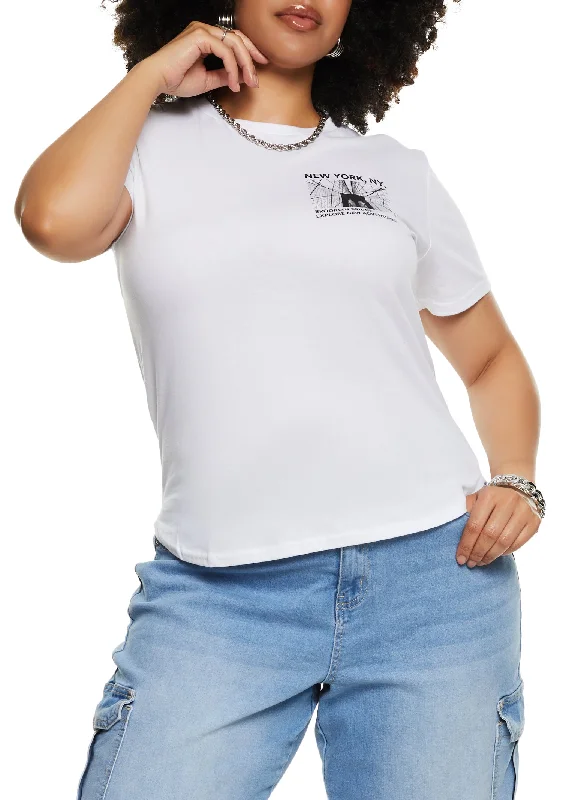 Plus Size High Low Hem New York Graphic Tee