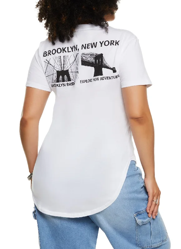 Plus Size High Low Hem New York Graphic Tee