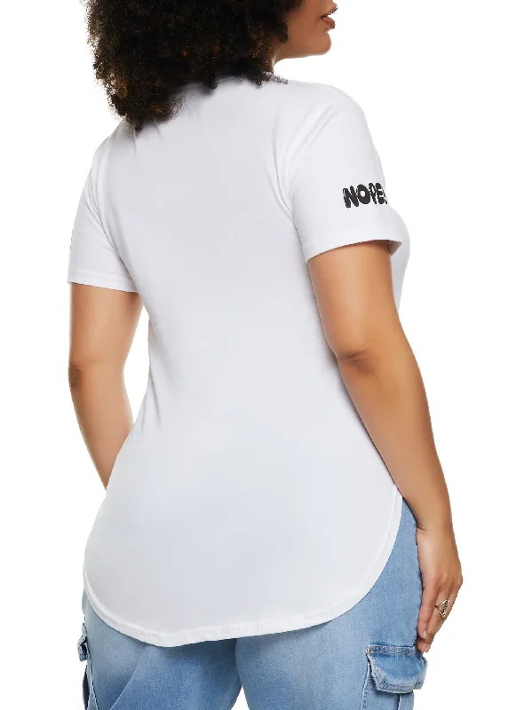 Plus Size High Low Hem Nope Not Today Graphic Tee