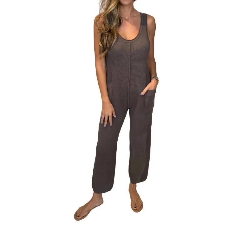 Arleth Sweater Jumpsuit In Chocolate