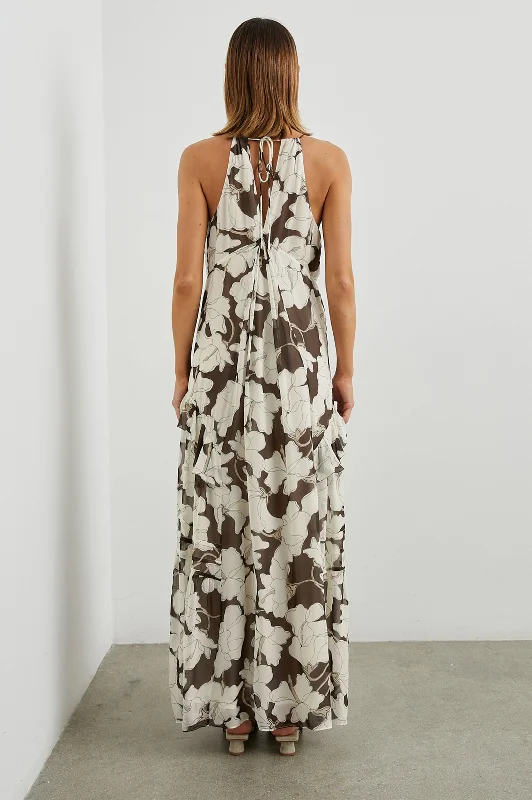 BOA DRESS - MOCHA FLORAL