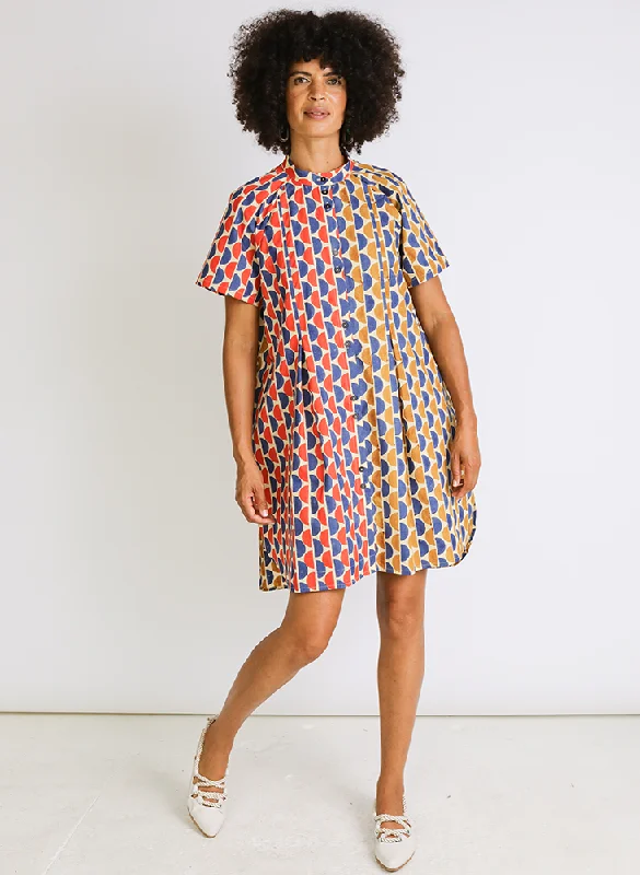 Brenna Dress, halves block print