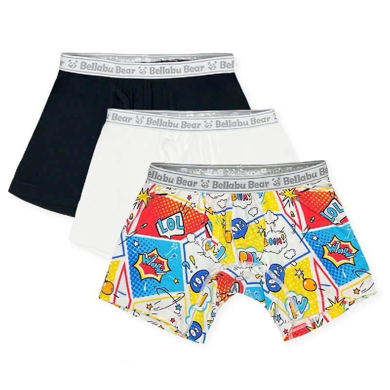 Boy's Boxer Brief Comic Bamboo Underwear Spring 3-Pack