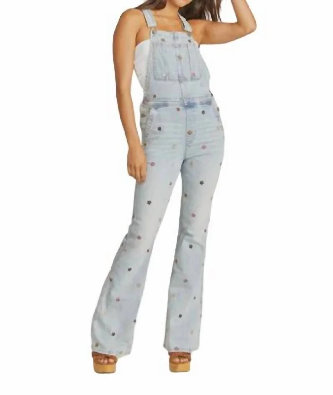 Flare Overalls In Light Wash