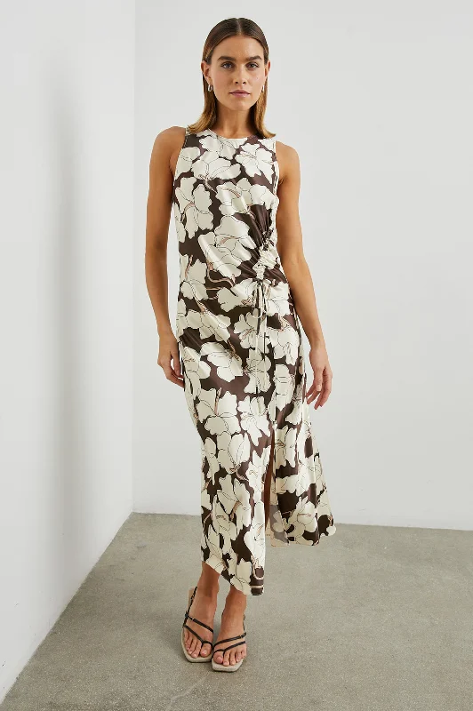 GABRIELLA DRESS - MOCHA FLORAL