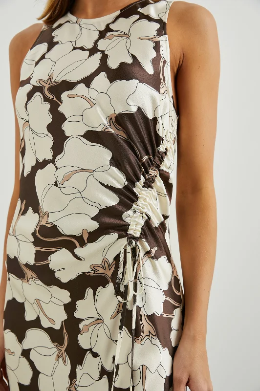 GABRIELLA DRESS - MOCHA FLORAL