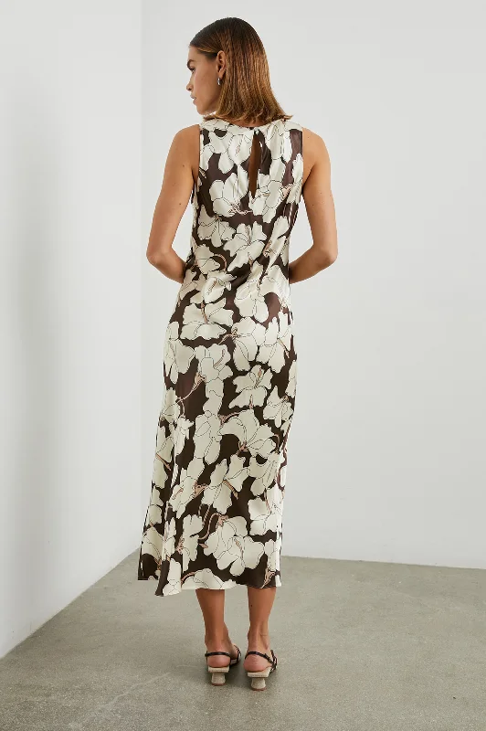 GABRIELLA DRESS - MOCHA FLORAL