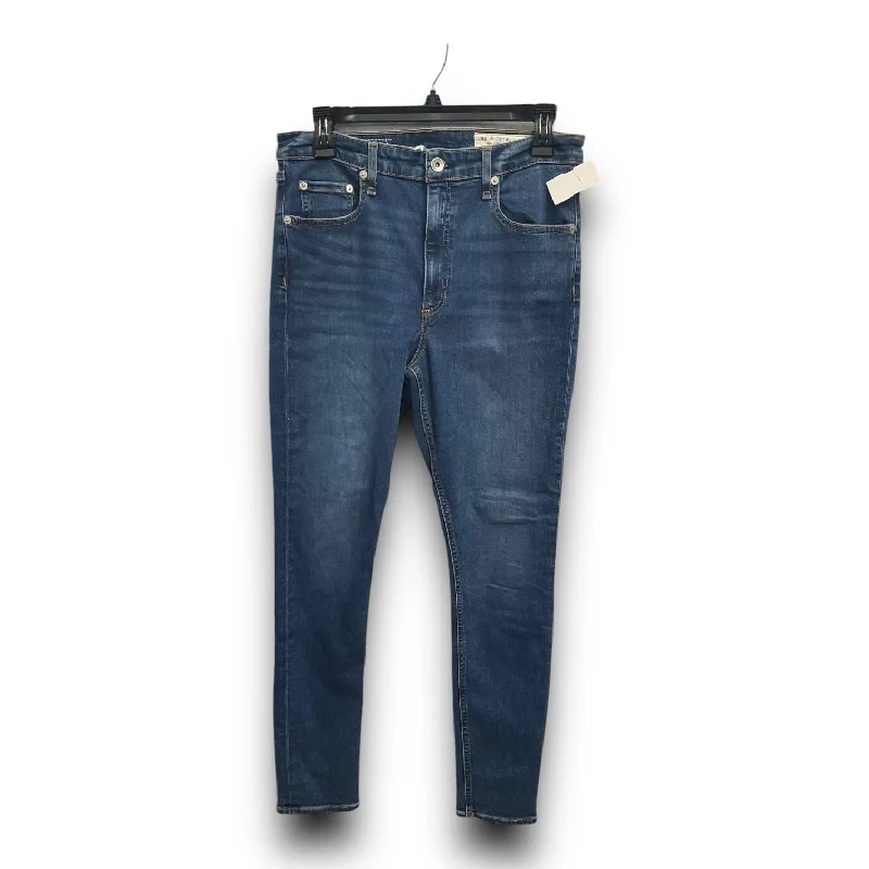 Jeans Straight By Rag And Bone In Blue Denim, Size: 10