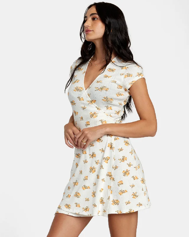 Maddy Pointelle Wrap Dress - Whisper White