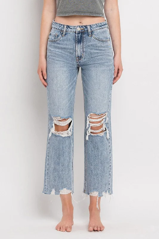 Morgan 90s Vintage Crop Jeans, Blue Melody