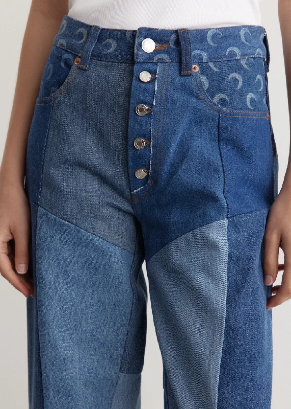 Regenerated Denim Flare Pants