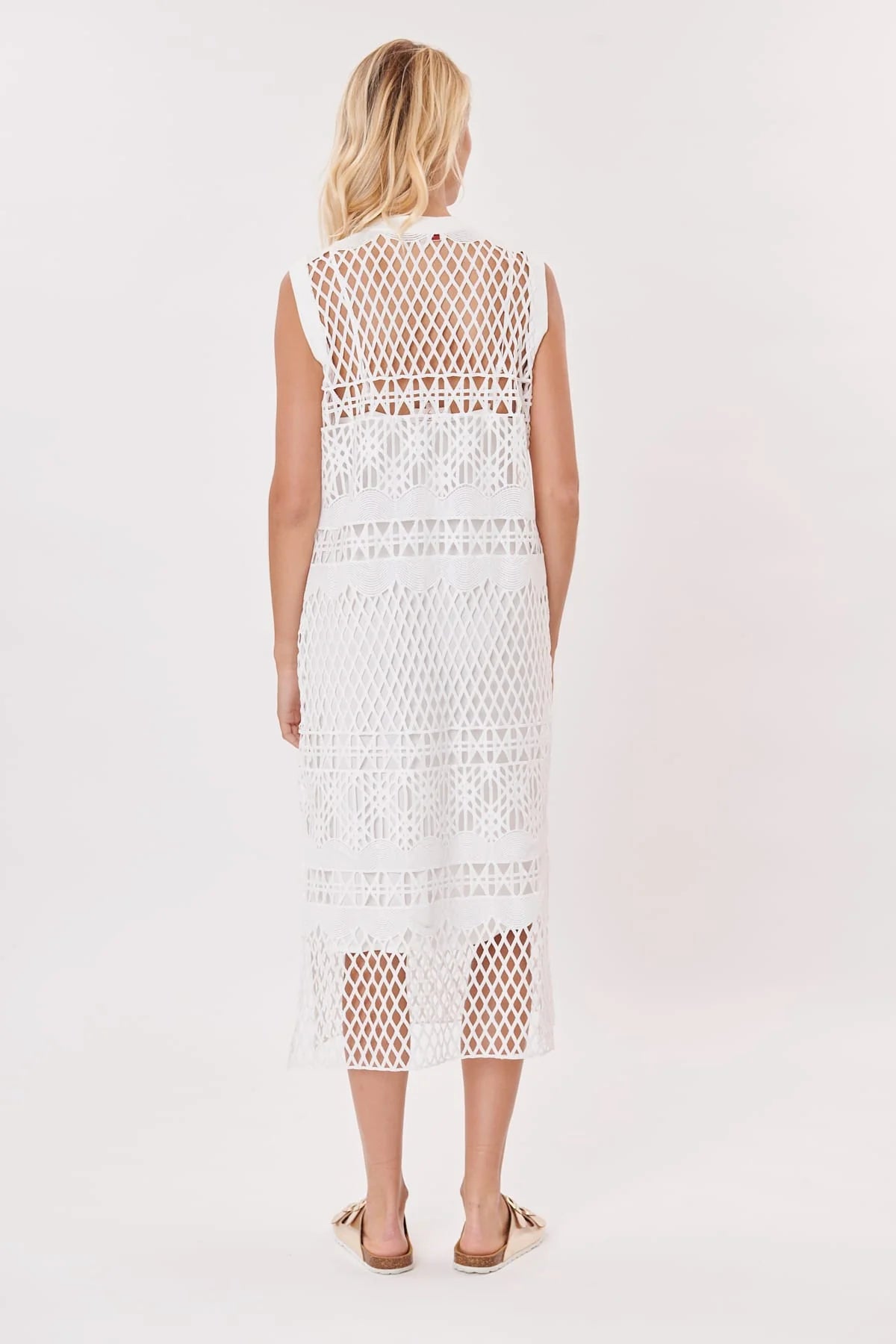 Salamandre Mesh  Dress- White