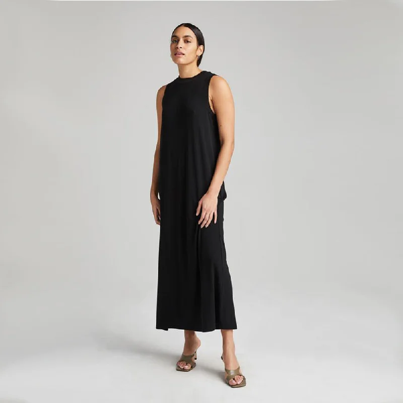 Vintage Rib Column Dress (Black)