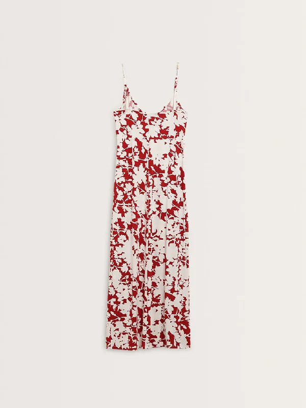 Wardrobe Red Floral Printed Slip Dress