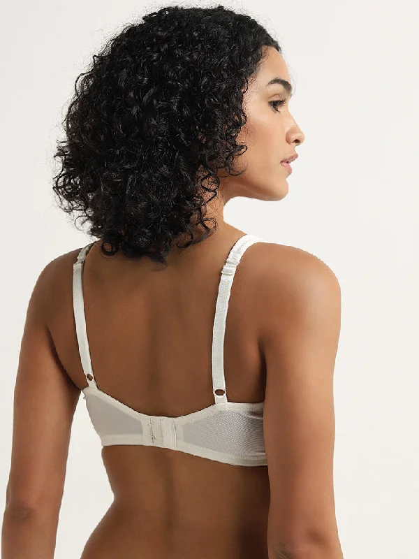 Wunderlove Ivory Jacquard Embroidered Padded Bra