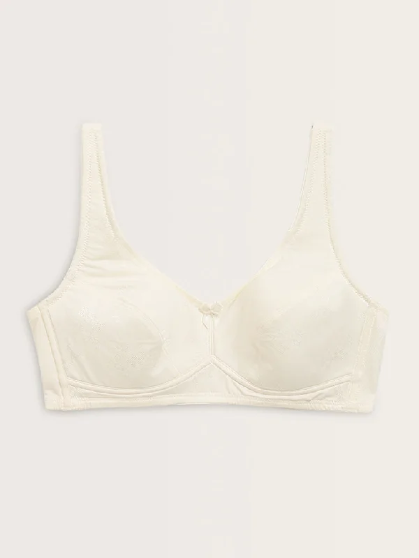 Wunderlove Ivory Jacquard Embroidered Padded Bra