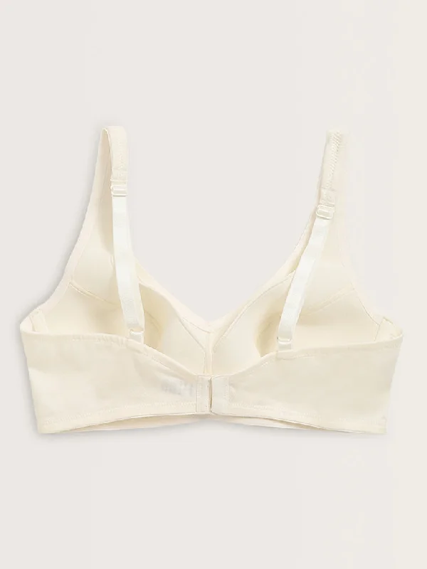 Wunderlove Ivory Jacquard Embroidered Padded Bra