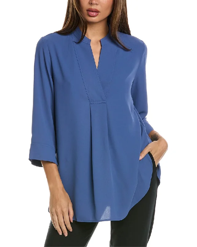 Anne Klein V-Neck Pleat Front Tunic