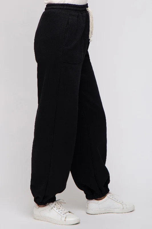 Black Drawstring Relaxed Fit Sweatpants