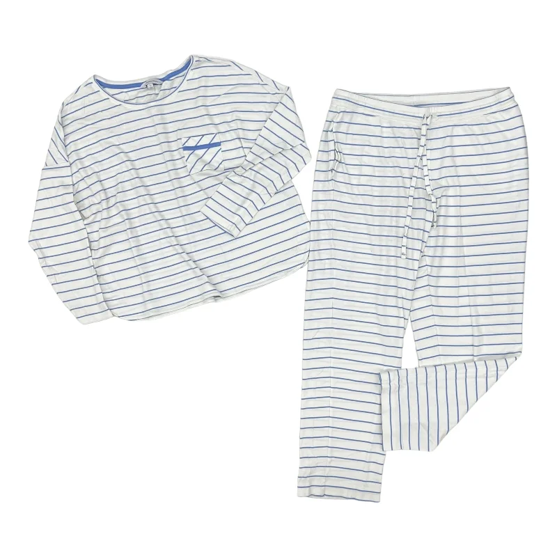 BLUE & WHITE PAJAMAS 2PC by CLOTHES MENTOR Size:L