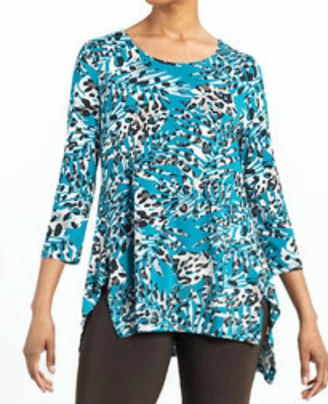 Butter Knit - Parachute Hem Tunic In Animal Palm