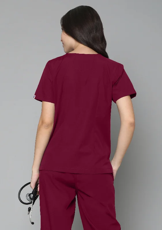 Classic Women's V-Neck (Maroon) Scrub