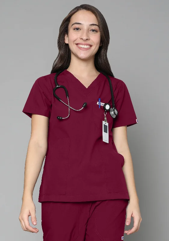 Classic Women's V-Neck (Maroon) Scrub