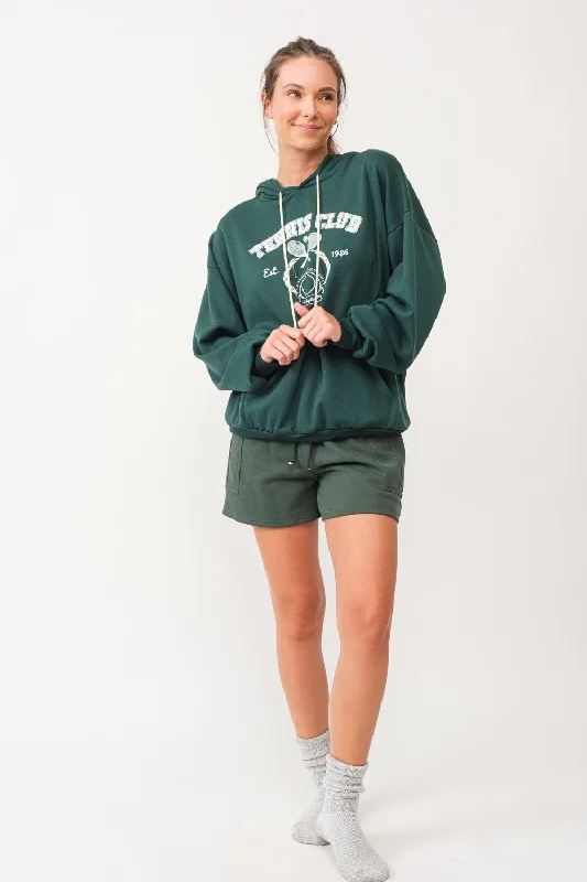 Forest Green Side Pocket Drawstring Sweat Shorts