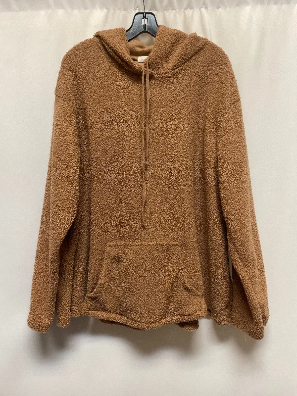 Top LS By Clothes Mentor In Brown, Size: 2x