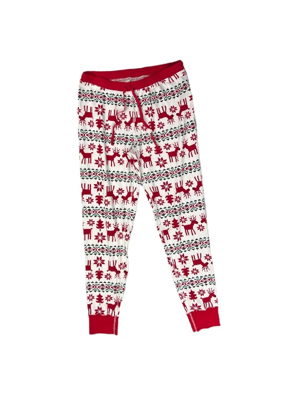 Pajama Pants By HANNAH ANDERSON In Red & White, Size: M