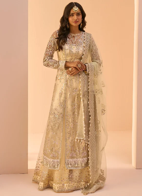 Soft Yellow Embroidered Sharara Suit