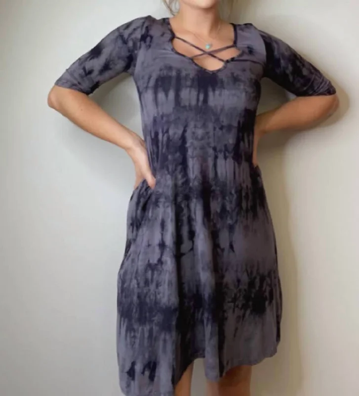 Tie Dye Tunic In Charcoal And Black Tie Dye