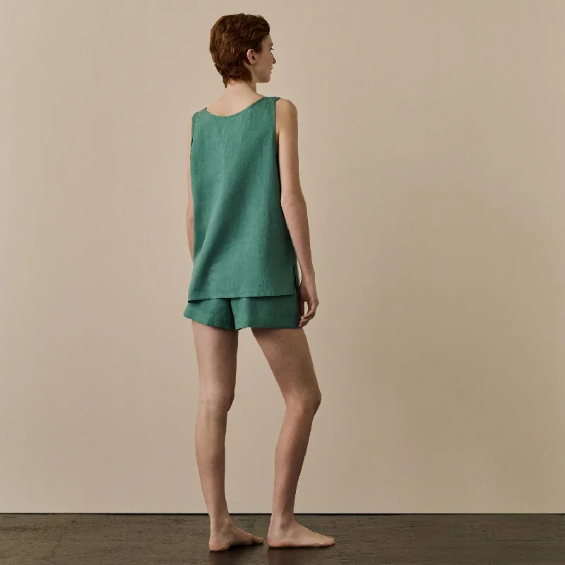 Tranquil Green Linen Tencel Cami Set