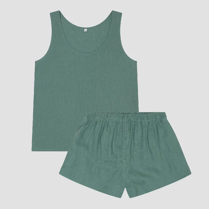 Tranquil Green Linen Tencel Cami Set