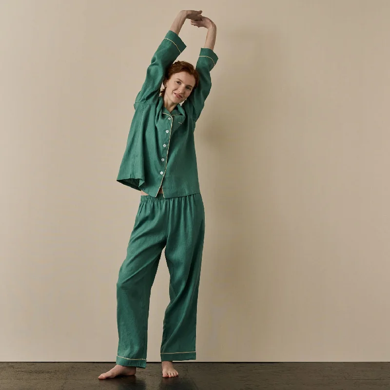 Tranquil Green Linen Pajama Pants