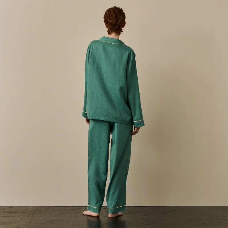 Tranquil Green Linen Pajama Pants