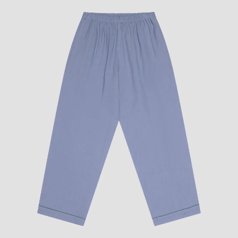 Wave Blue Linen Pajama Pants