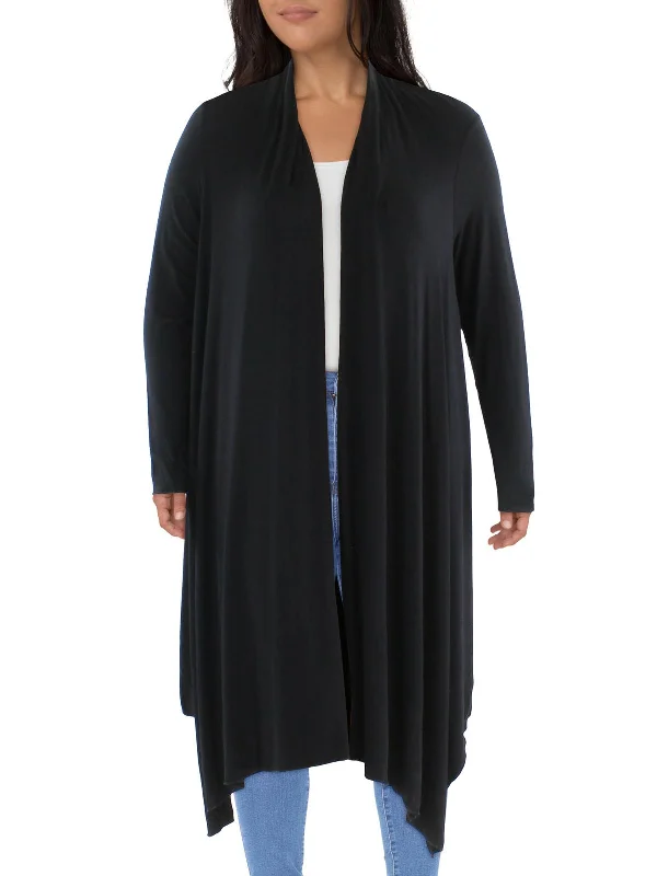 Womens Open Front Drapey Duster Blazer