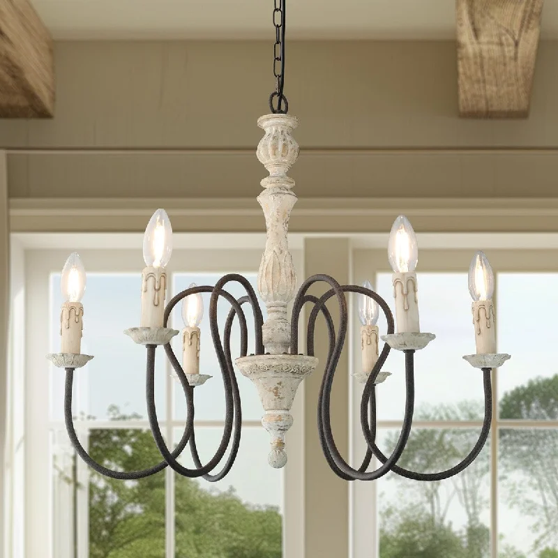 Small Chandeliers for Compact Rooms6-Light Farmhouse French Country Chandelier - N/A
