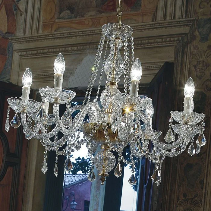 Oversized Chandeliers as a Statement Piece in Living Rooms8 Light Italian Lead Crystal Chandelier