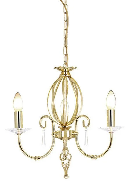 Chandeliers for Dining Rooms to Set the Mood for MealsKnot Twist 3 Light Chandelier Polished Brass - ID 918